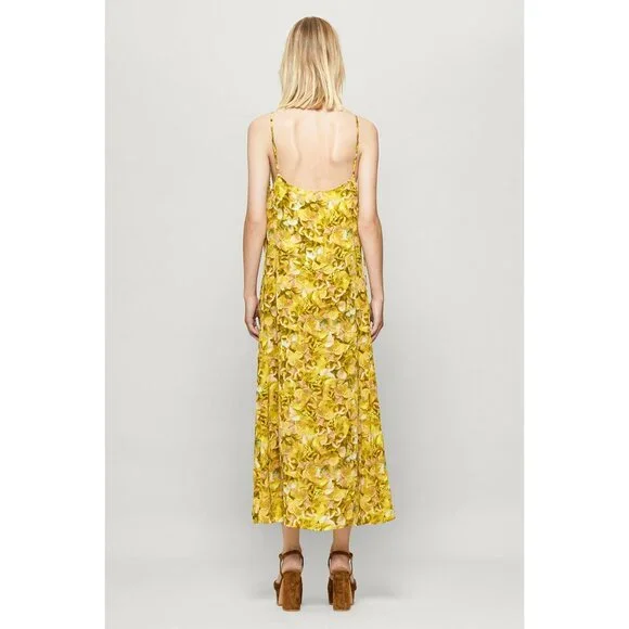 🆕BAUM UND PFERDGARTEN Abiella Spaghetti Strap Maxi Dress Yellow EU 38, US 8 - Picture 2 of 11